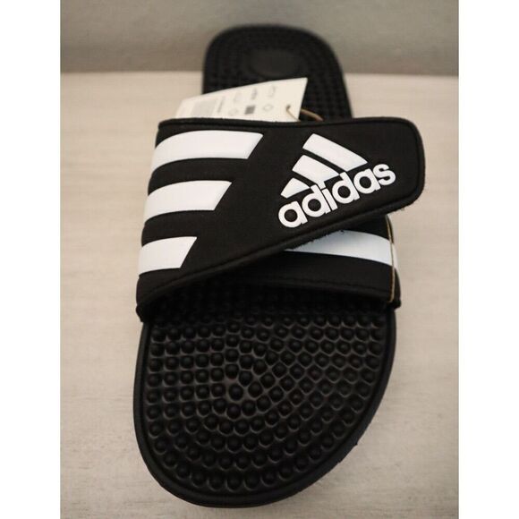 Adidas F35580 Unisex Men's Sz 10 Women's Sz 11 Black / White Adissage Slides - Picture 7 of 8